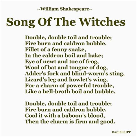 Songs sung by the witch of the woods